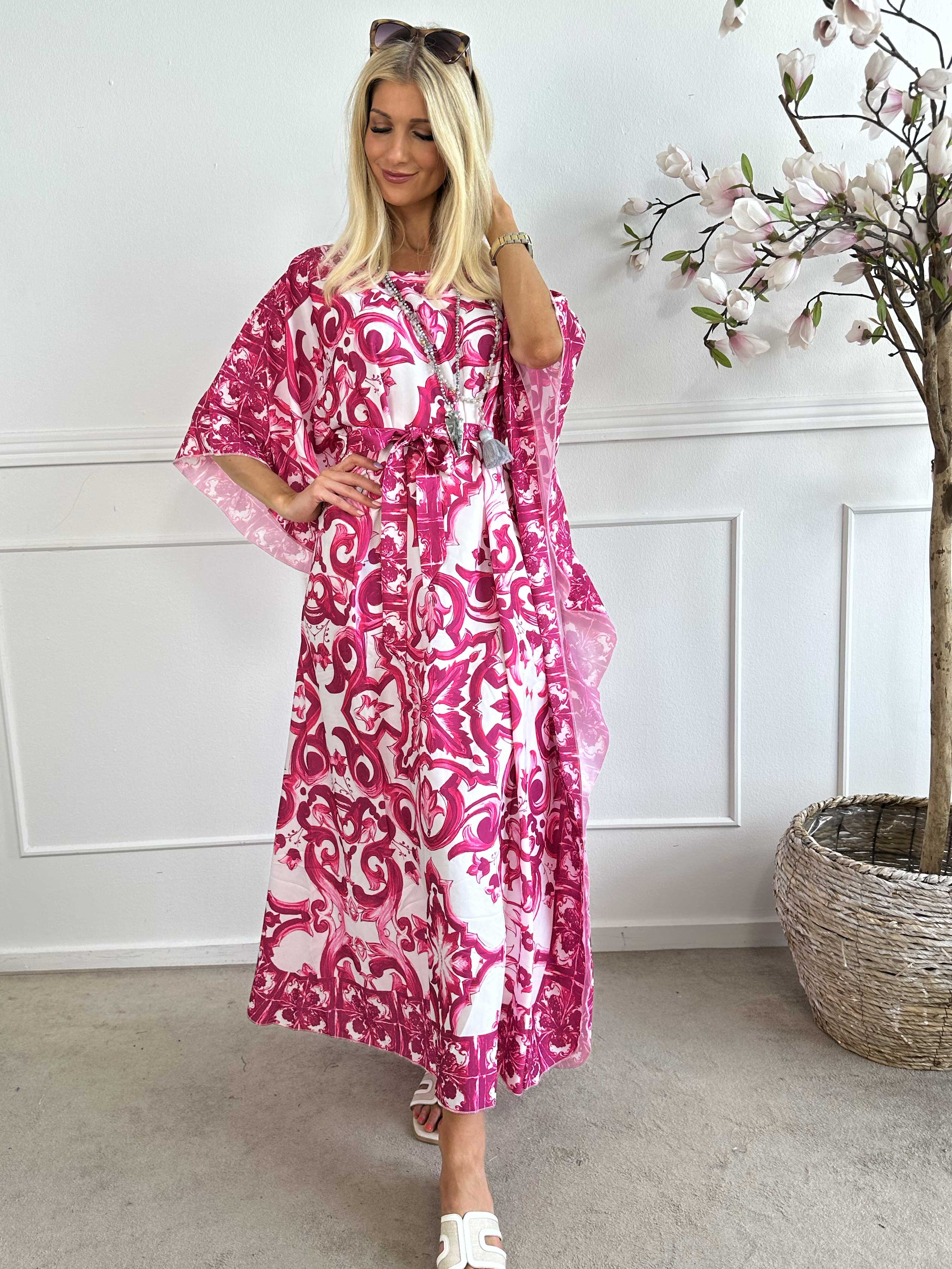 Suna - Lang tunikakjole med smukt mønster